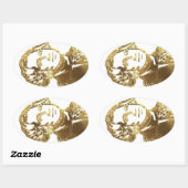 Amerikaans President George Washington Portrait Go Ovale Sticker (Vel)