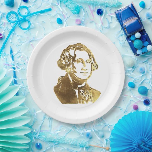 Amerikaans President George Washington Portrait Go Papieren Bordje (Feest)