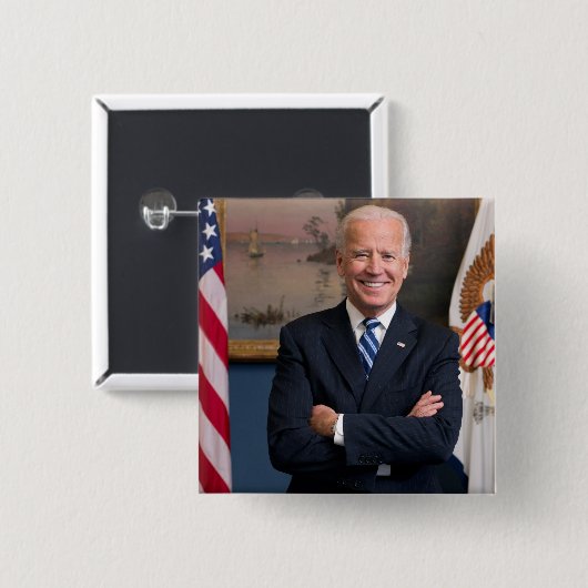 Amerikaans president Joe Biden als senator Vierkante Button 5,1 Cm (Voorkant /achterkant)