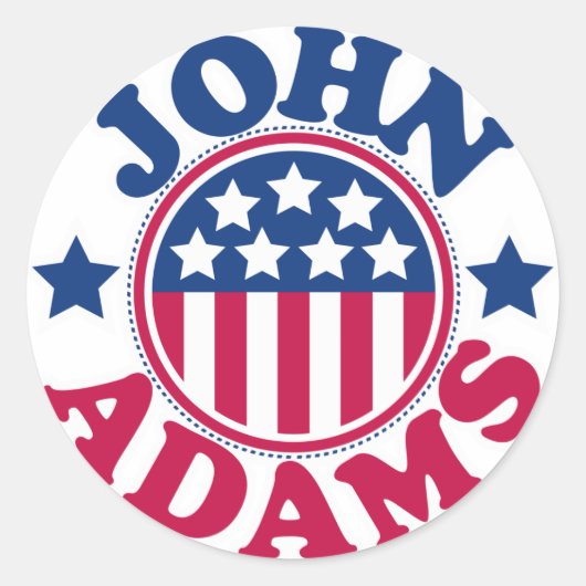 Amerikaans President John Adams Ronde Sticker (Voorkant)