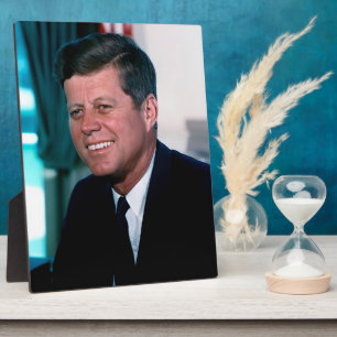 Amerikaans president John F. Kennedy in het Oval O Fotoplaat