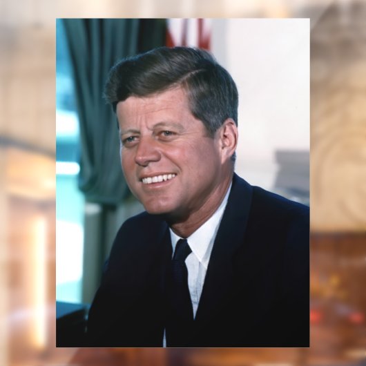 Amerikaans president John F. Kennedy in het Oval O Raamsticker (Vel 2)