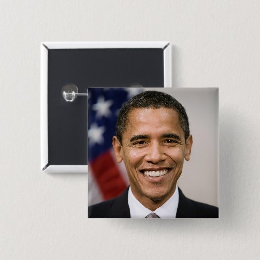 Amerikaans President kiest Barack Obama Vierkante Button 5,1 Cm (Voorkant /achterkant)