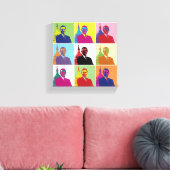 Amerikaans President Obama Funky Moderne Pop Art 8 Canvas Afdruk (Insitu (Woonkamer))
