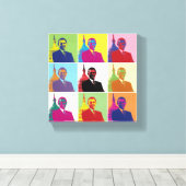 Amerikaans President Obama Funky Moderne Pop Art 8 Canvas Afdruk (Insitu (Houten vloer))