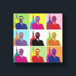 Amerikaans President Obama Funky Moderne Pop Art 8 Canvas Afdruk<br><div class="desc">Pop Art-versie van Obama's eerste presidentiële portret (2009). In een in februari 2009 gehouden enquête in Western Europa en de VS door Harris Interactive voor France 24 en de International Herald Tribune werd Obama beschouwd als de meest gerespecteerde wereldleider en als de machtigste.</div>