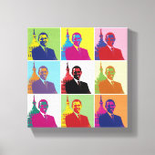 Amerikaans President Obama Funky Moderne Pop Art 8 Canvas Afdruk (Voorkant)