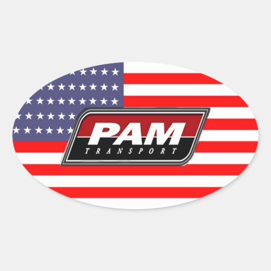 Amerikaans Pride PAM Transport Ovale Sticker (Voorkant)