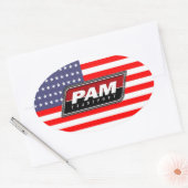 Amerikaans Pride PAM Transport Ovale Sticker (Envelop)