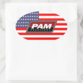 Amerikaans Pride PAM Transport Ovale Sticker (Tas)