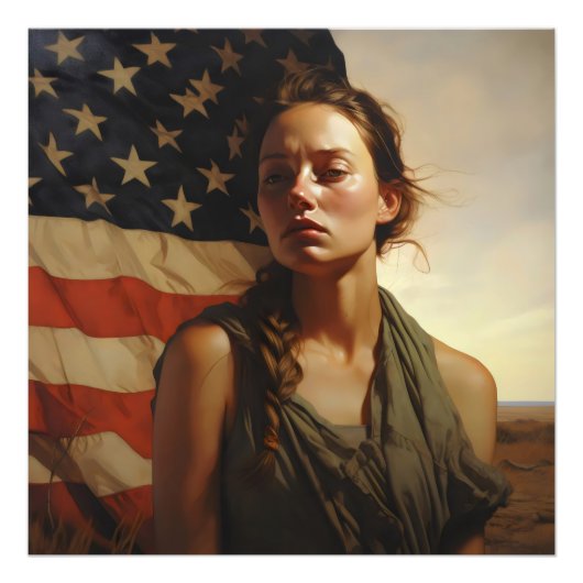 Amerikaans realisme meisje foto afdruk (Voorkant)