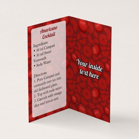 Amerikaans recept visitekaartje (Binnen)