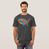 amerikaans retro t-shirt (Voorkant volledig)