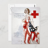 Amerikaans Rode Kruis  Poster uit de Eerste Wereld Briefkaart (Voorkant / Achterkant)
