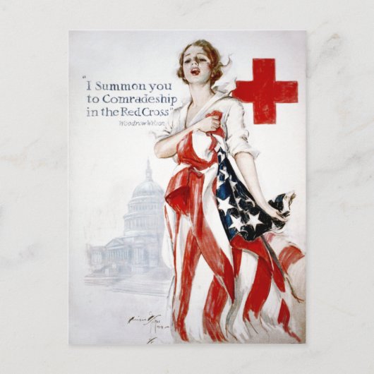 Amerikaans Rode Kruis  Poster uit de Eerste Wereld Briefkaart (Voorkant)
