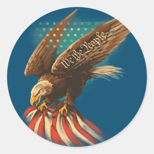 Amerikaans Ronde Sticker (Voorkant)