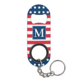 Amerikaans Rood Wit Blauw Aangepaste Monogram Init Mini Flessenopener (Achterkant)