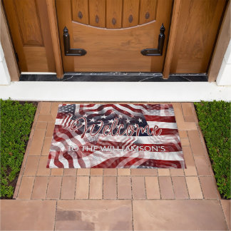 Amerikaans rood wit blauw strepen sterren vlag wel deurmat