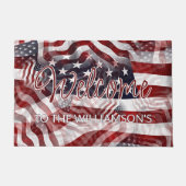 Amerikaans rood wit blauw strepen sterren vlag wel deurmat (Voorkant)