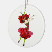 Amerikaans Roos van schoonheid, Whimsical Flowers  Keramisch Ornament (Links)