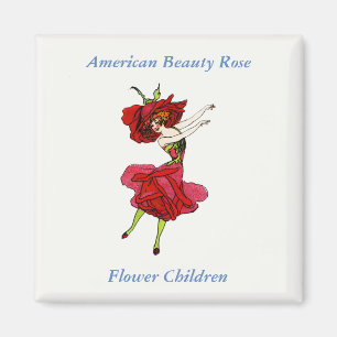 Amerikaans Roos van schoonheid, Whimsical Flowers Magneet