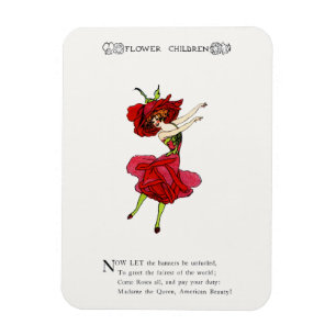 Amerikaans Roos van schoonheid, Whimsical Flowers Magneet