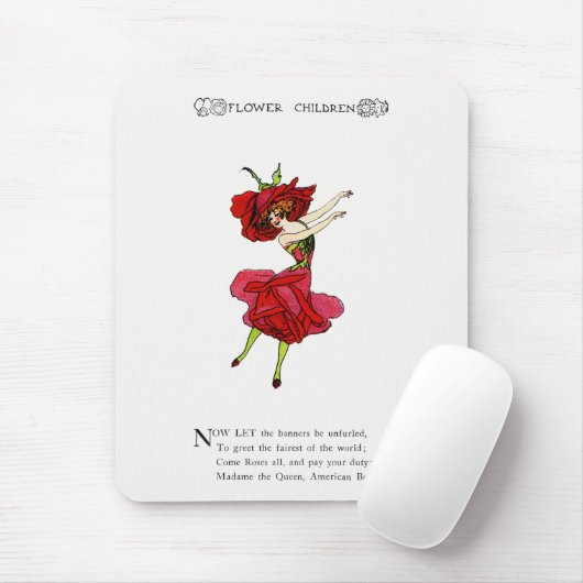 Amerikaans Roos van schoonheid, Whimsical Flowers  Muismat (Met muis)