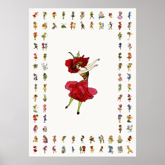 Amerikaans Roos van schoonheid, Whimsical Flowers  Poster (Voorkant)