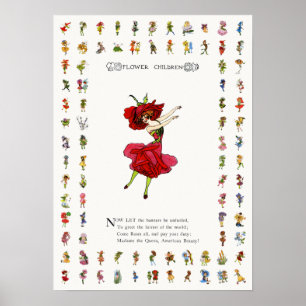 Amerikaans Roos van schoonheid, Whimsical Flowers  Poster