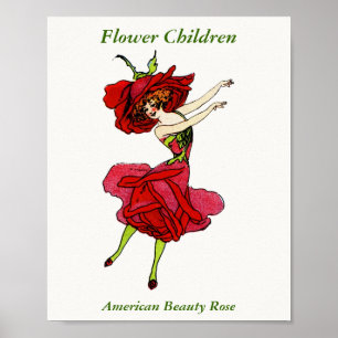 Amerikaans Roos van schoonheid, Whimsical Flowers  Poster