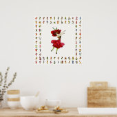 Amerikaans Roos van schoonheid, Whimsical Flowers  Poster (Keuken)