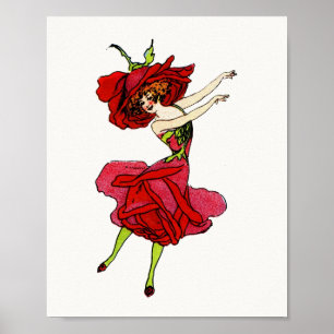 Amerikaans Roos van schoonheid, Whimsical Flowers Poster