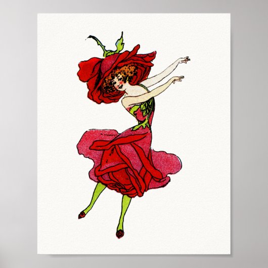 Amerikaans Roos van schoonheid, Whimsical Flowers  Poster (Voorkant)