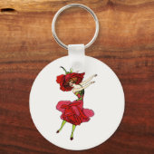 Amerikaans Roos van schoonheid, Whimsical Flowers Sleutelhanger (Voorkant)