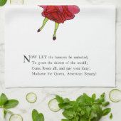 Amerikaans Roos van schoonheid, Whimsical Flowers Theedoek (Gevouwen)