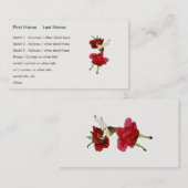 Amerikaans Roos van schoonheid, Whimsical Flowers Visitekaartje (Voorkant / Achterkant)