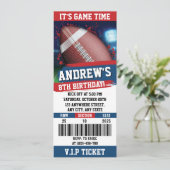 Amerikaans Rugby Ticket verjaardagsfeestje Kinder Kaart (Staand voorkant)