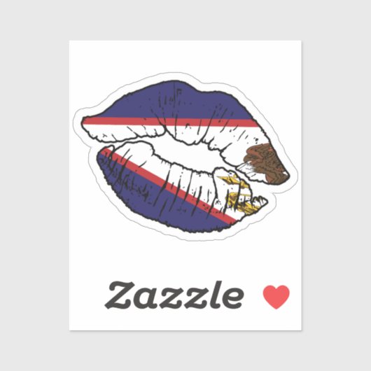 Amerikaans Samoa Amerikaans Samoaans Lippenstift L Sticker (Vel)