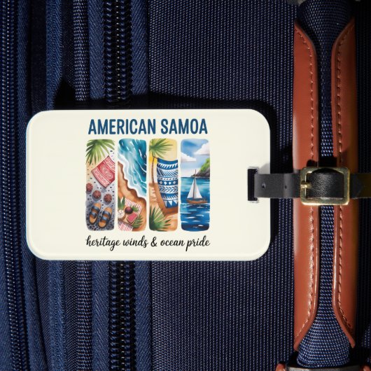 Amerikaans Samoa Bagagelabel – Winden en Oceaan (Voorkant Insitu 4)