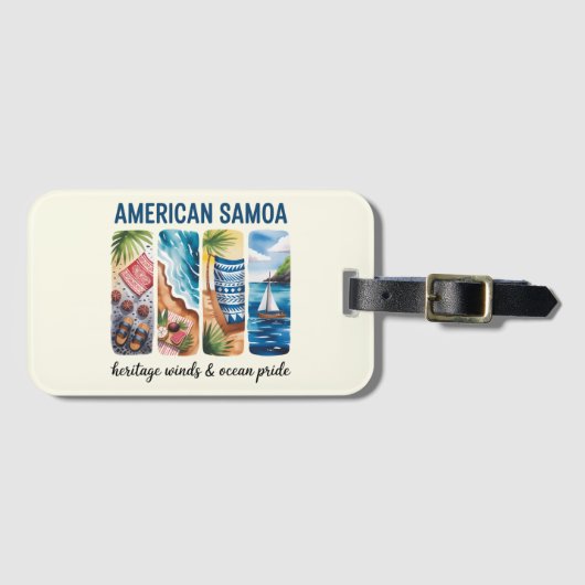 Amerikaans Samoa Bagagelabel – Winden en Oceaan (Voorkant (horizontaal))