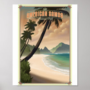 Amerikaans Samoa Nationaal Park Litho Kunstwerk Po Poster