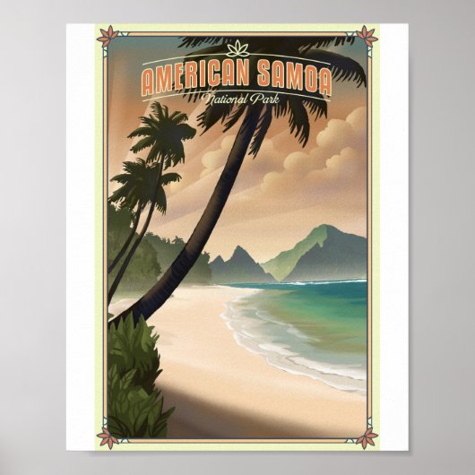 Amerikaans Samoa Nationaal Park Litho Kunstwerk Po Poster (Voorkant)