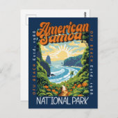 Amerikaans-Samoa Nationaal Park Retro Noodlijdend Briefkaart (Voorkant / Achterkant)