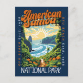 Amerikaans-Samoa Nationaal Park Retro Noodlijdend Briefkaart (Voorkant)