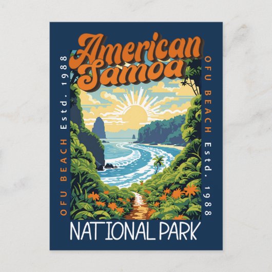 Amerikaans-Samoa Nationaal Park Retro Noodlijdend Briefkaart (Voorkant)