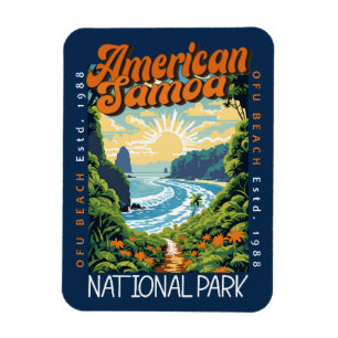 Amerikaans-Samoa Nationaal Park Retro Noodlijdend Magneet