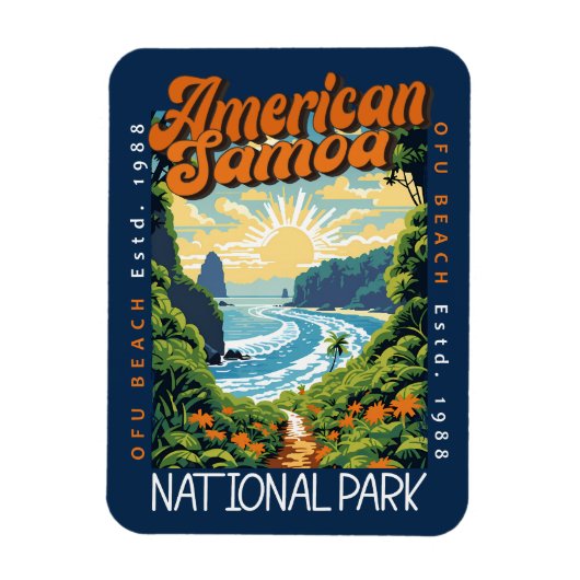 Amerikaans-Samoa Nationaal Park Retro Noodlijdend Magneet (Verticaal)