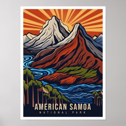 Amerikaans Samoa Nationaal Park VS Reizen Poster (Voorkant)