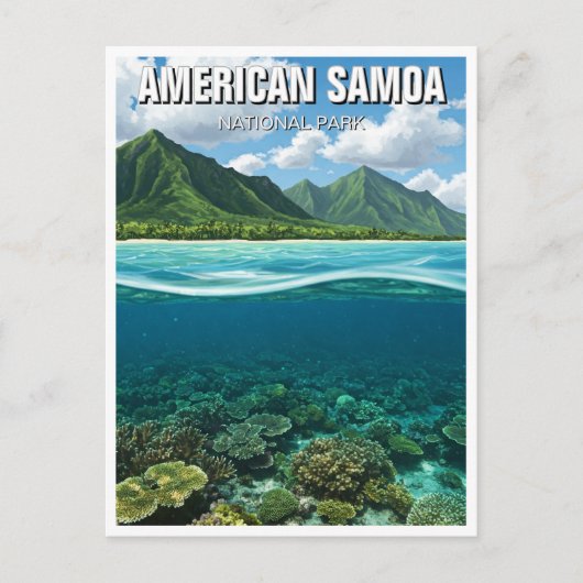 Amerikaans Samoa National Park Travel Coral Reef Briefkaart (Voorkant)