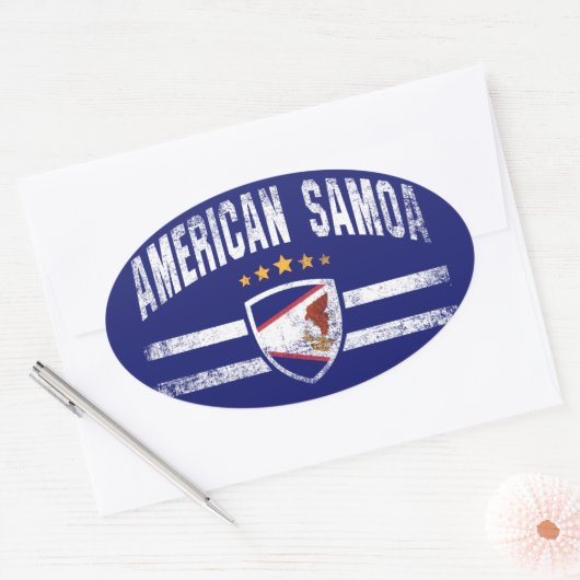 Amerikaans Samoa Ovale Sticker (Envelop)